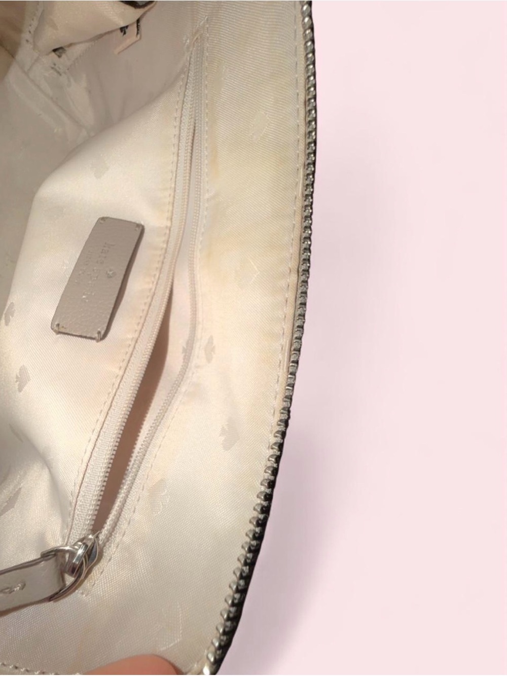 Kate Spade Patterson Drive Small Dome Satchel Taupe Gray Leather Crossbody - Picture 9 of 11